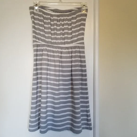 Old Navy Gray and White Stripe Strapless Dress (size s/p/p) - Picture 6 of 7